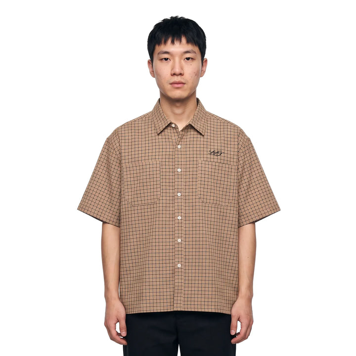 Léviter LVT Étoile Short Sleeve Shirt Coffee Brown Plaid