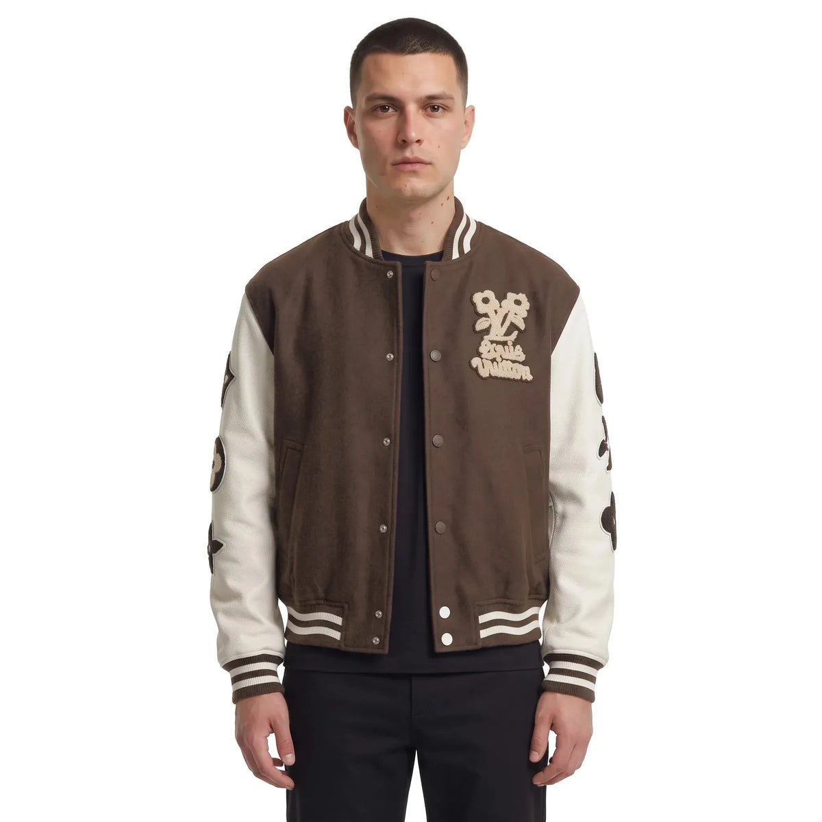 Louis Vuitton by Tyler The Creator Embroidered Varsity Jacket Brown