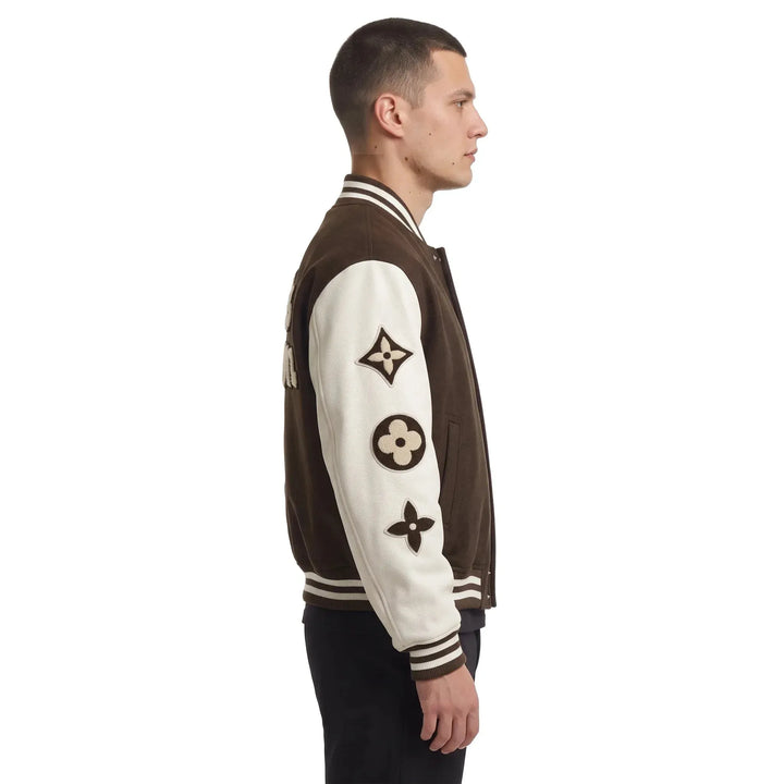 Louis Vuitton by Tyler The Creator Embroidered Varsity Jacket Brown
