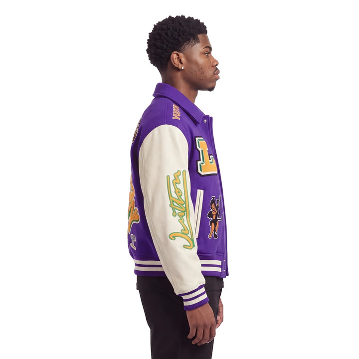 Louis Vuitton Virgil Abloh FW22 Runaway Varsity Jacket Purple