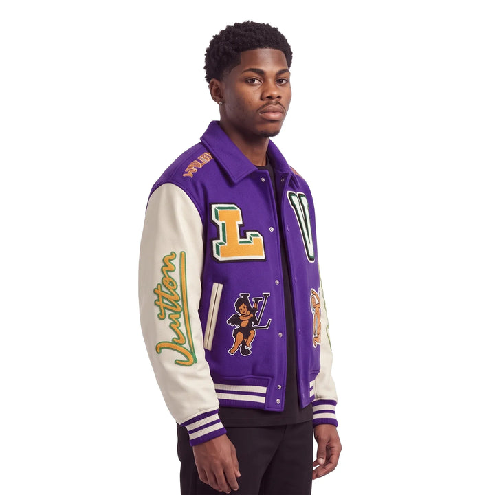 Louis Vuitton Virgil Abloh FW22 Runaway Varsity Jacket Purple