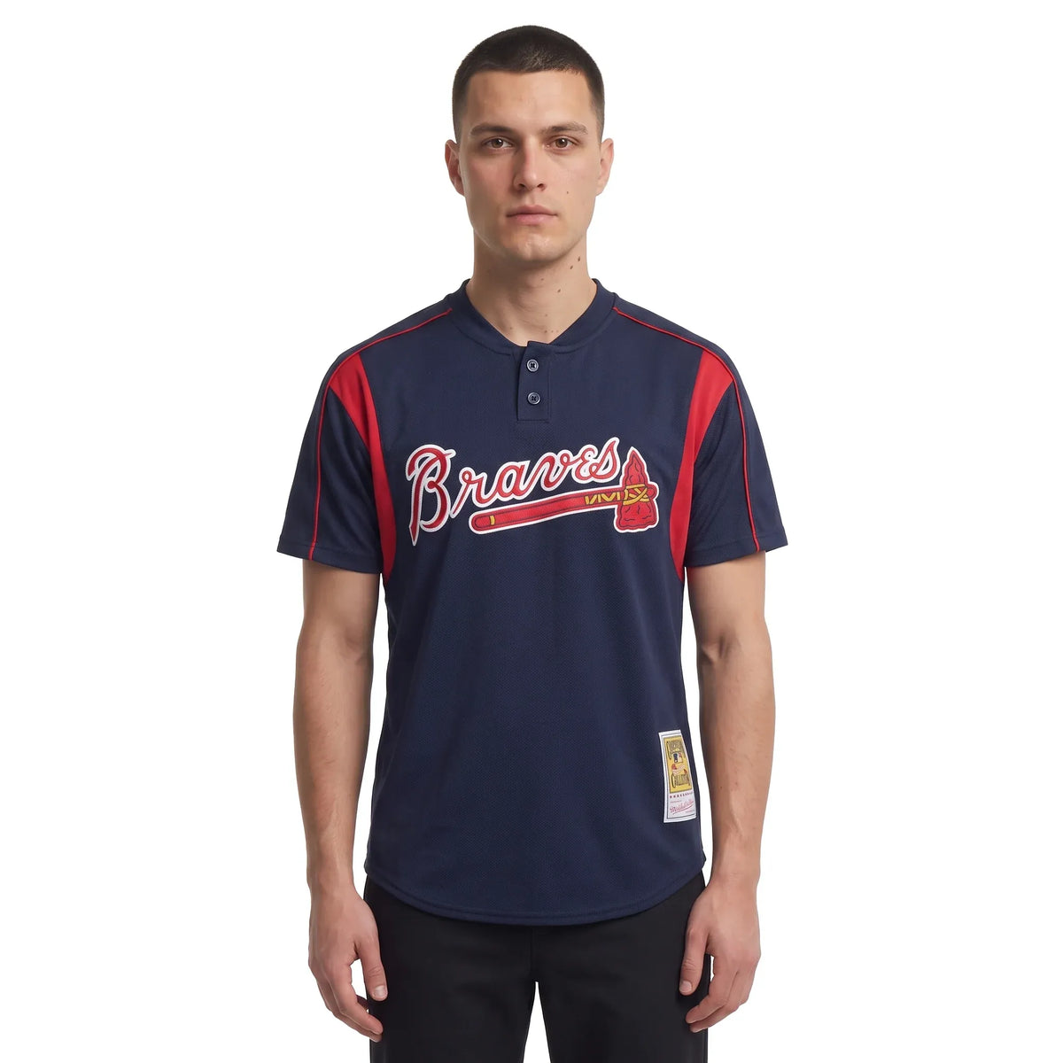 Mitchell & Ness Chipper Jones Navy Atlanta Braves Cooperstown Collection 2003 Authentic Batting Practice Player Jersey