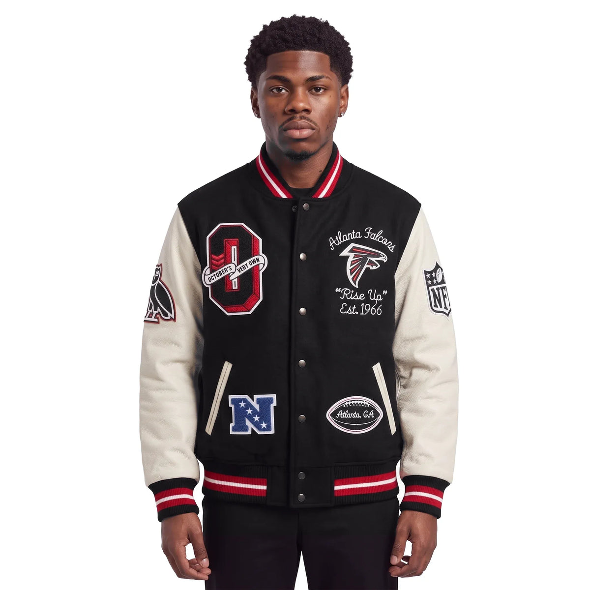 October’s very own Varsity jacket black - atlanta falcons