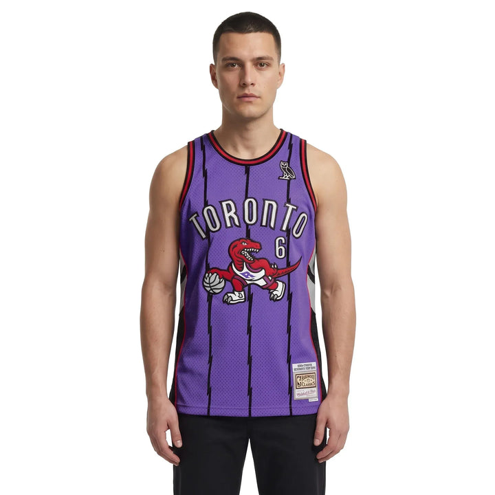 OVO Mitchell And Ness '95 Raptors Basketball Jersey Purple/Back