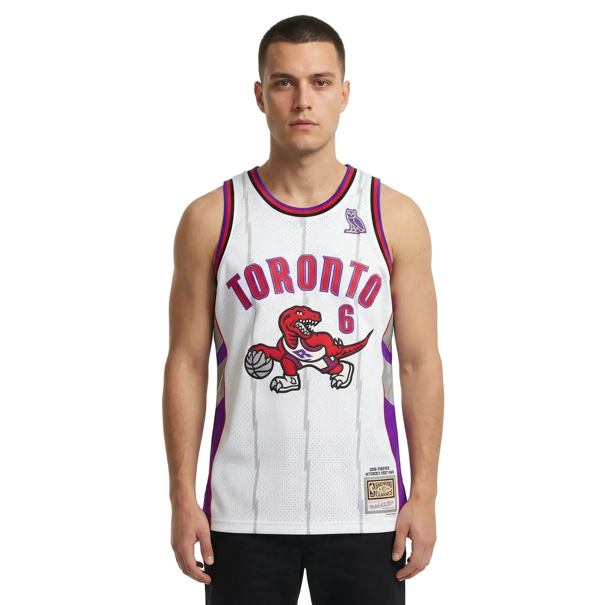 OVO Mitchell And Ness '95 Raptors Basketball Jersey White/Purple
