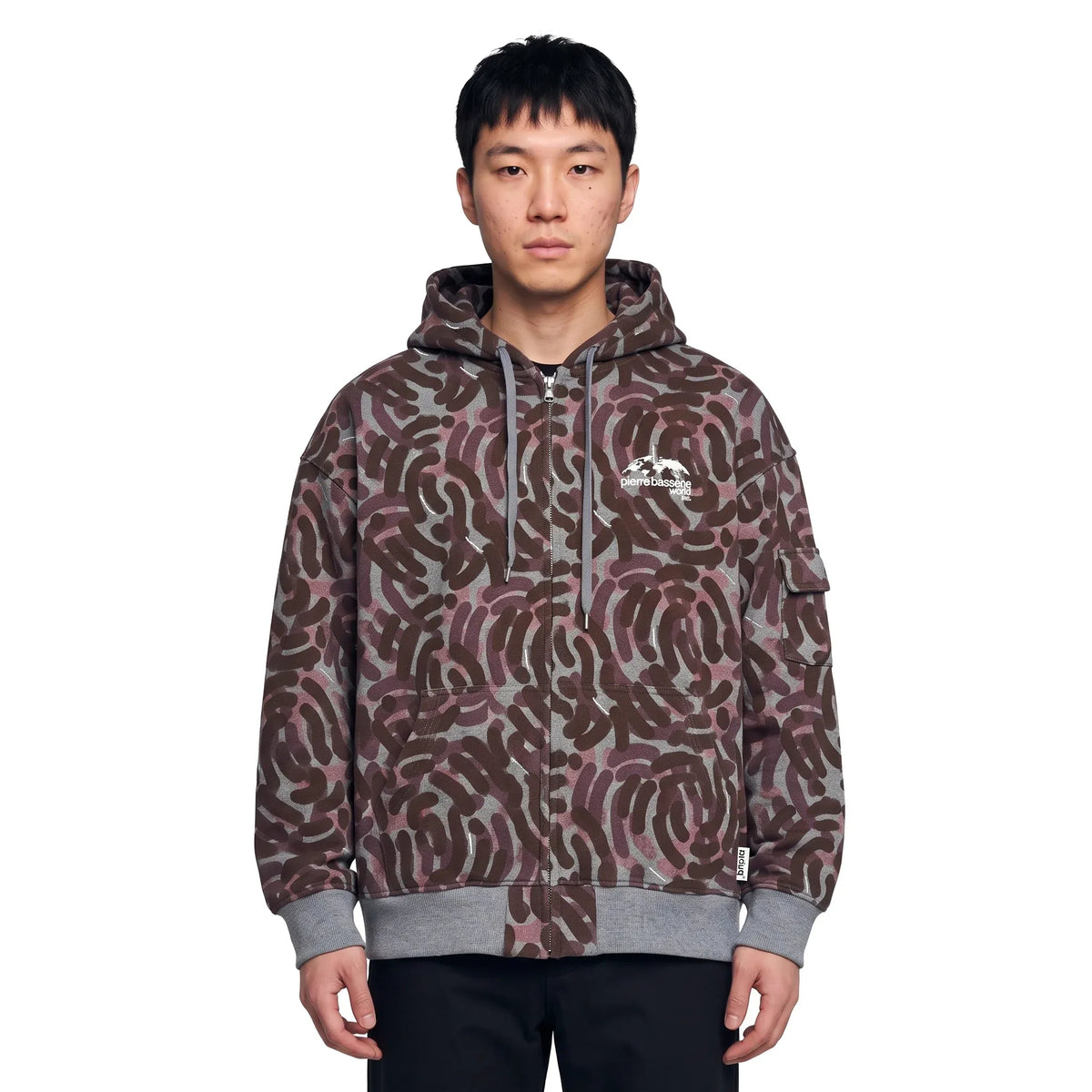 Pierre Bassene World Signature Zip Concrete Camo℗ Burgundy