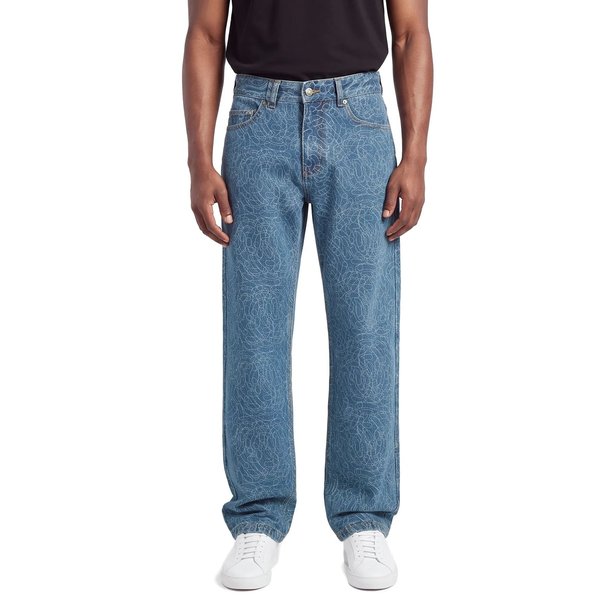 Pierre Bassene Digicamo Vintage Wash Light Blue Denim Jeans