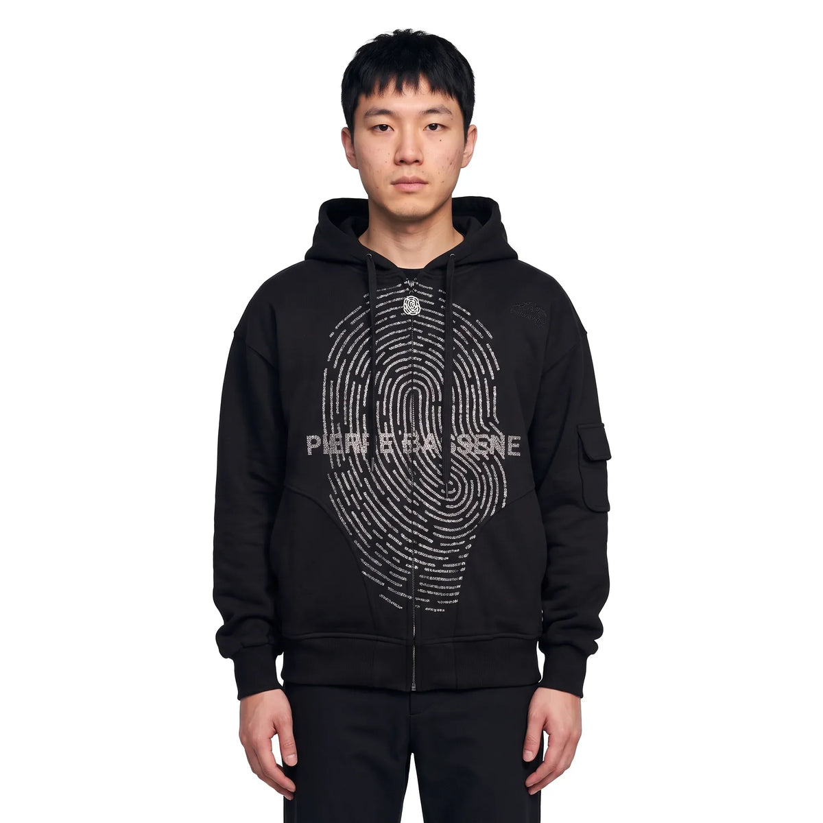 Pierre Bassene GLITTA Fingerprint Zip Hoodie℗ - Black