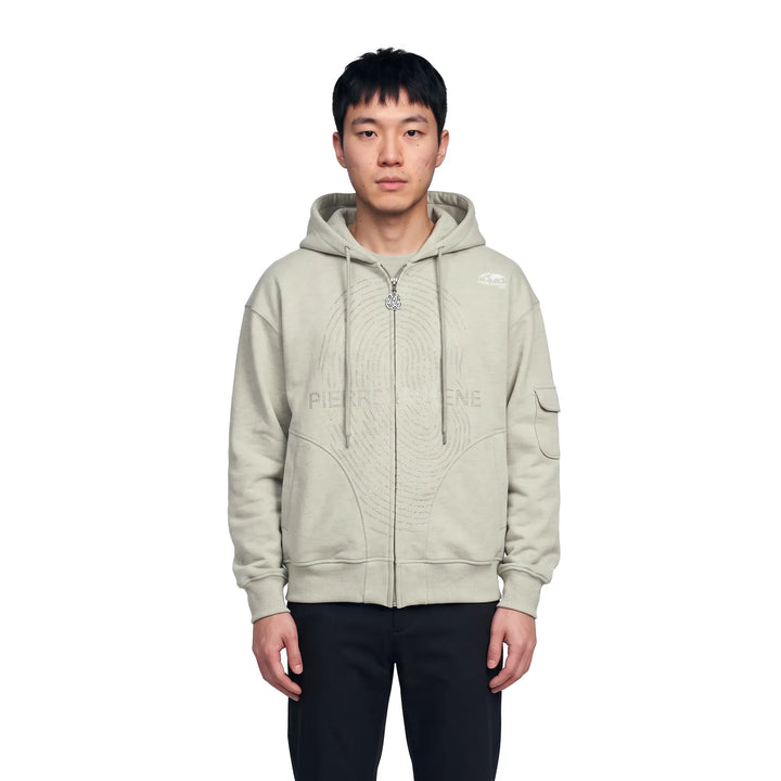 Pierre Bassene GLITTA Fingerprint Zip Hoodie℗ - Heather Grey