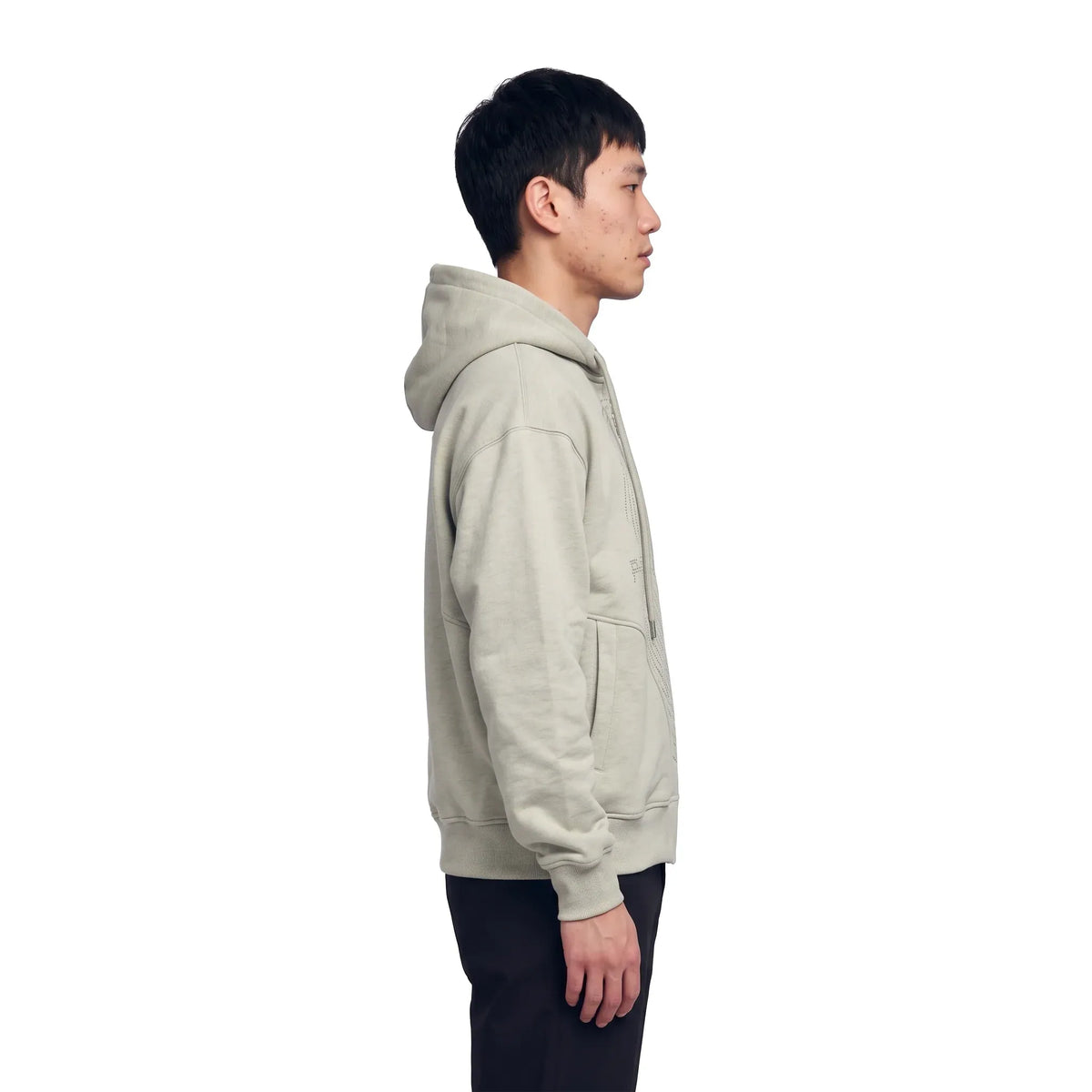 Pierre Bassene GLITTA Fingerprint Zip Hoodie℗ - Heather Grey