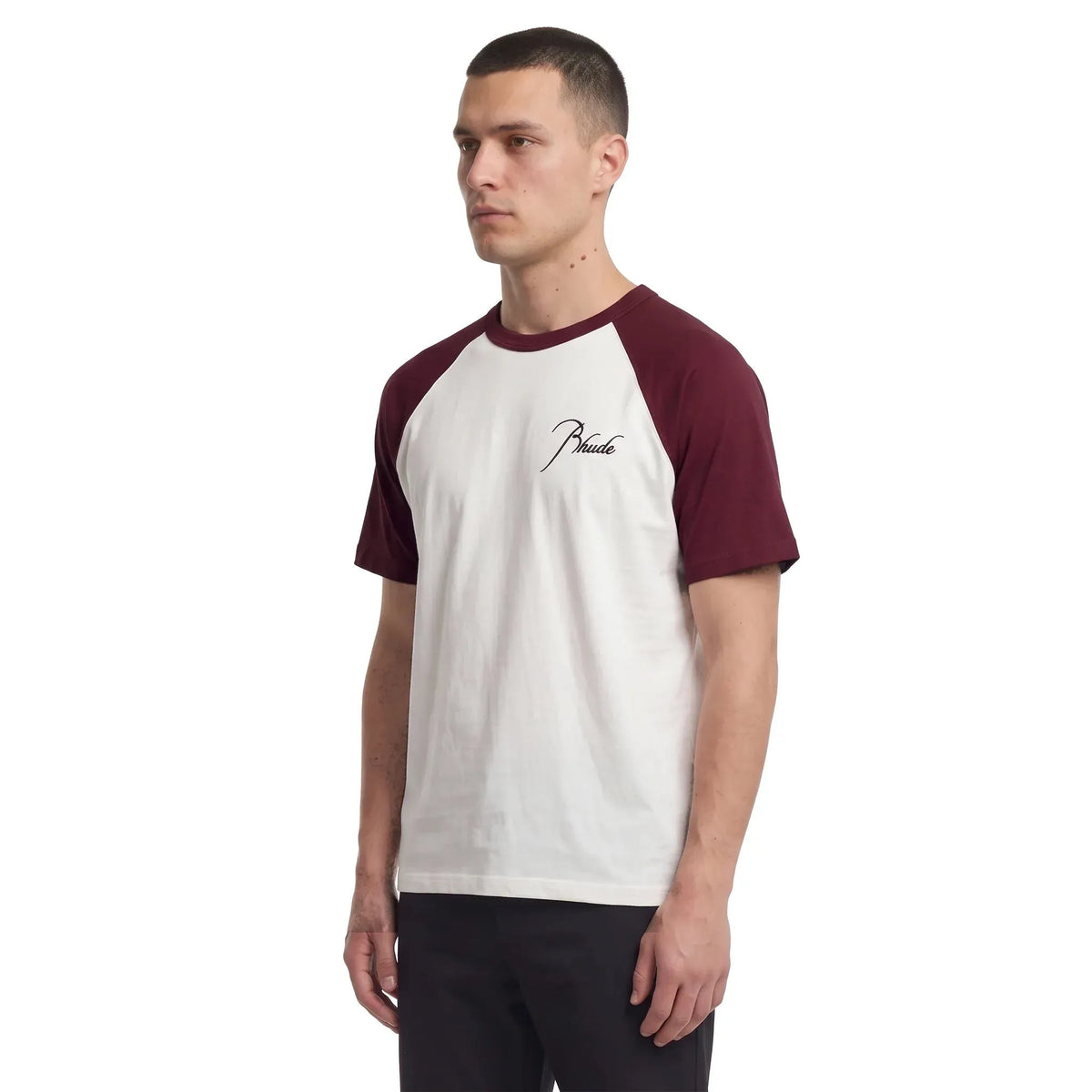 Rhude Raglan Tee Vintage White/Bordeaux