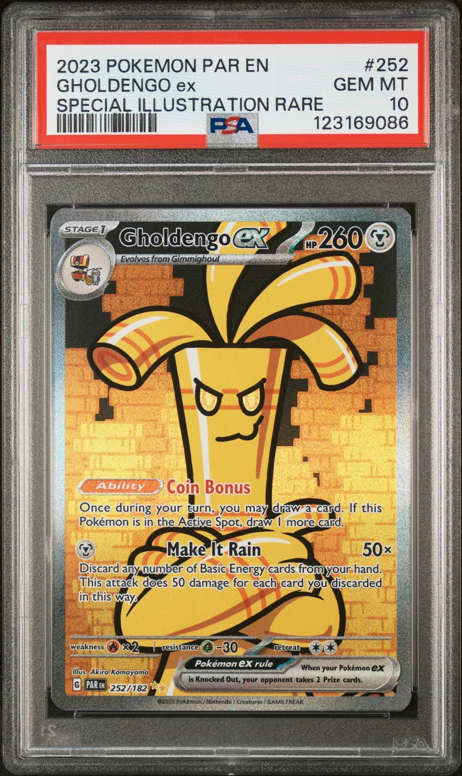 POKEMON 2023 PAR EN-PARADOX RIFT SPECIAL ILLUSTRATION RARE GHOLDENGO EX PSA 10