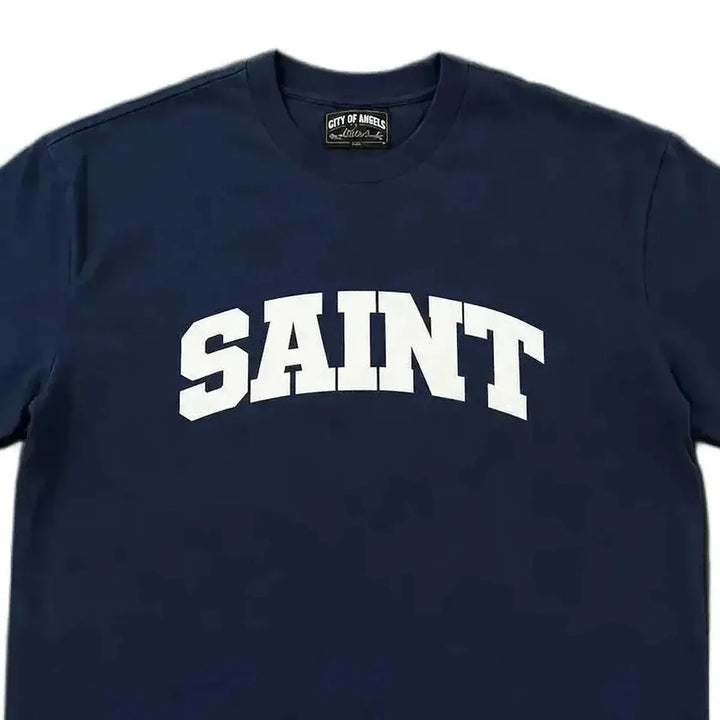 Saint French Terry Black/White T-Shirt