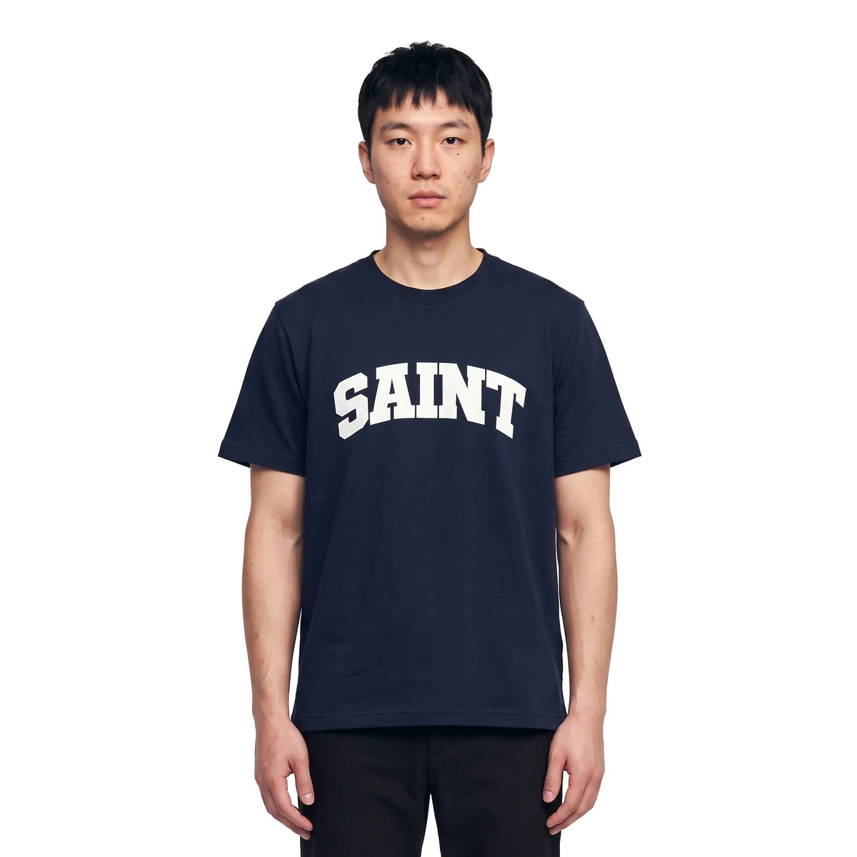 Saint French Terry Black/White T-Shirt