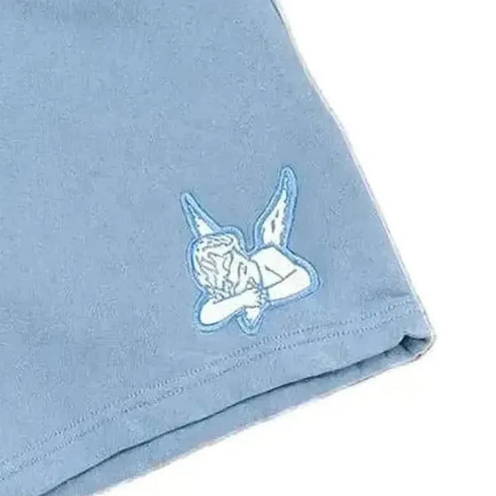 Saint Heavyweight Fleece Shorts White/Blue