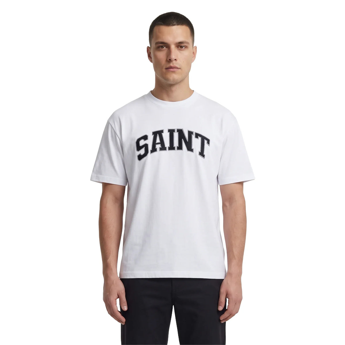 Saint Heavyweight Thick White/Black T-Shirt
