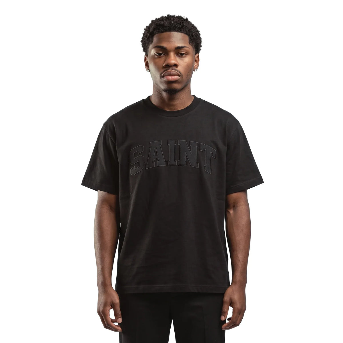 Saint Heavyweight Black Patch Black Tee