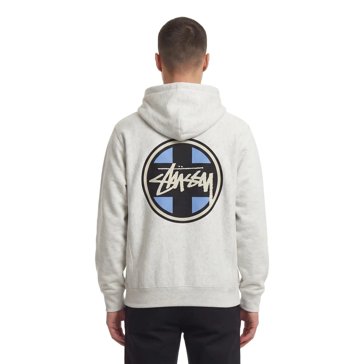 Stussy Cross Dot Hoodie Ash Heather