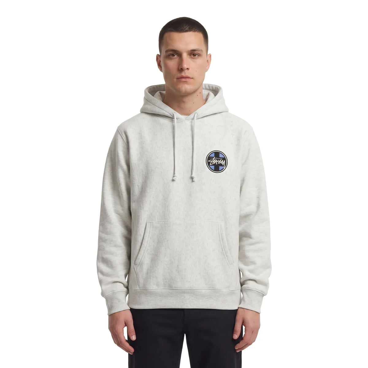Stussy Cross Dot Hoodie Ash Heather