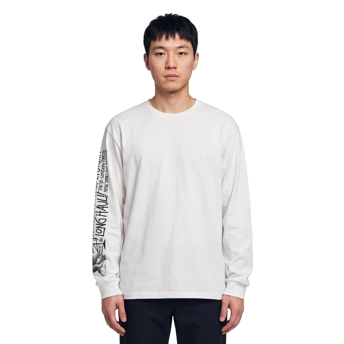 Stussy Long Haul LS T-Shirt White
