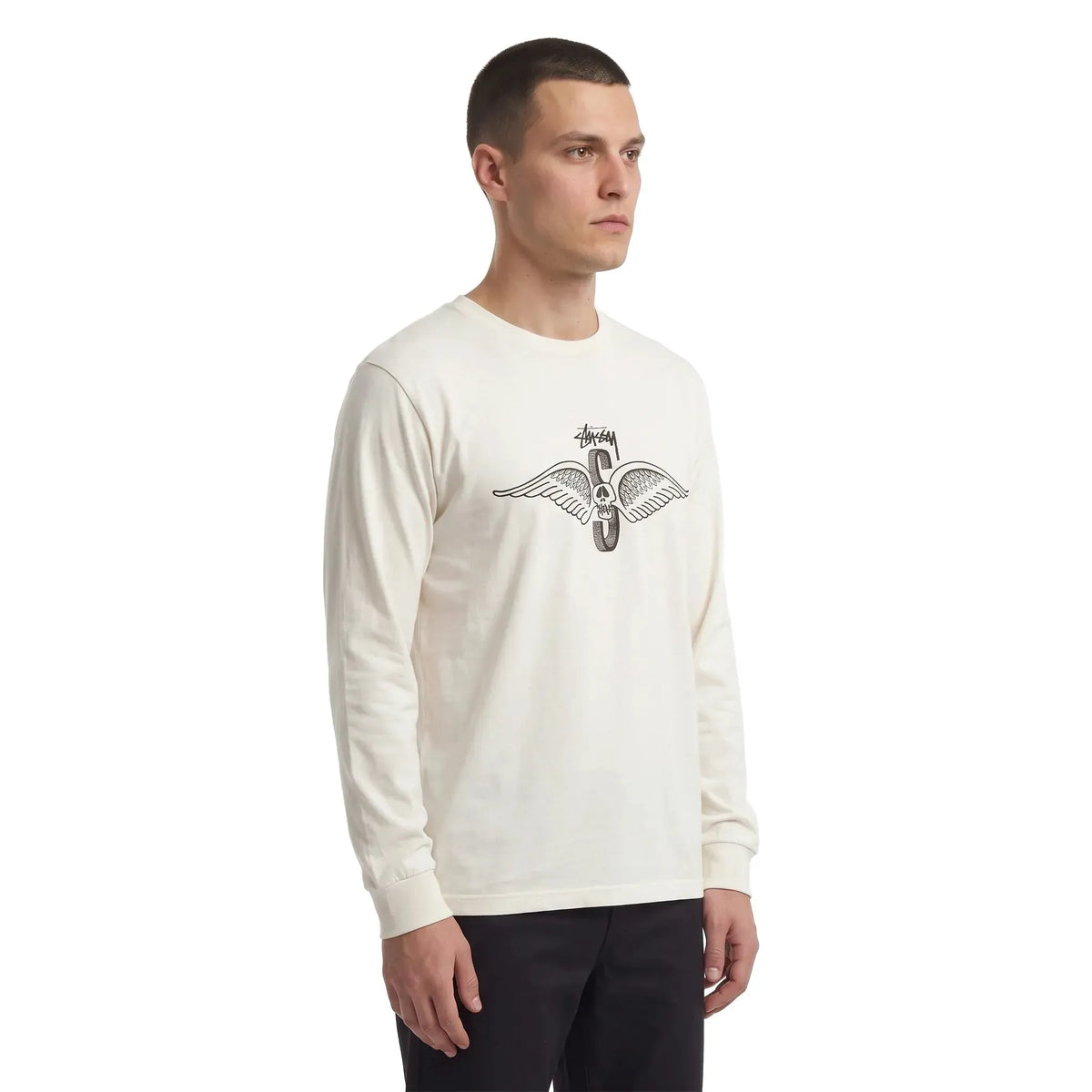 Stussy Skull Wings L/S Pigment Dyed Tee Natural
