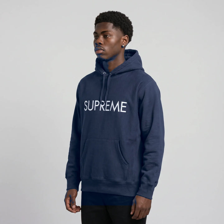 Supreme Capital Hooded Sweatshirt 'Navy'