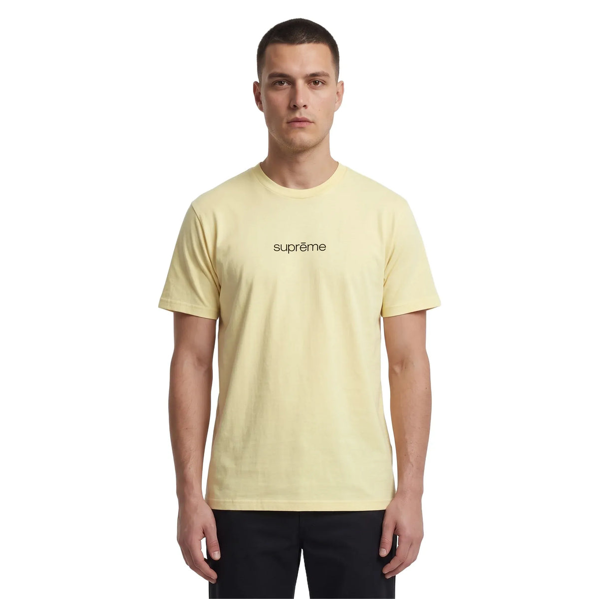 Supreme Classic Logo Tee Pale Yellow