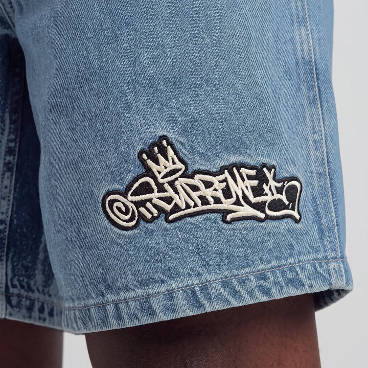 Supreme Handstyle Denim Painter Short 'Blue'