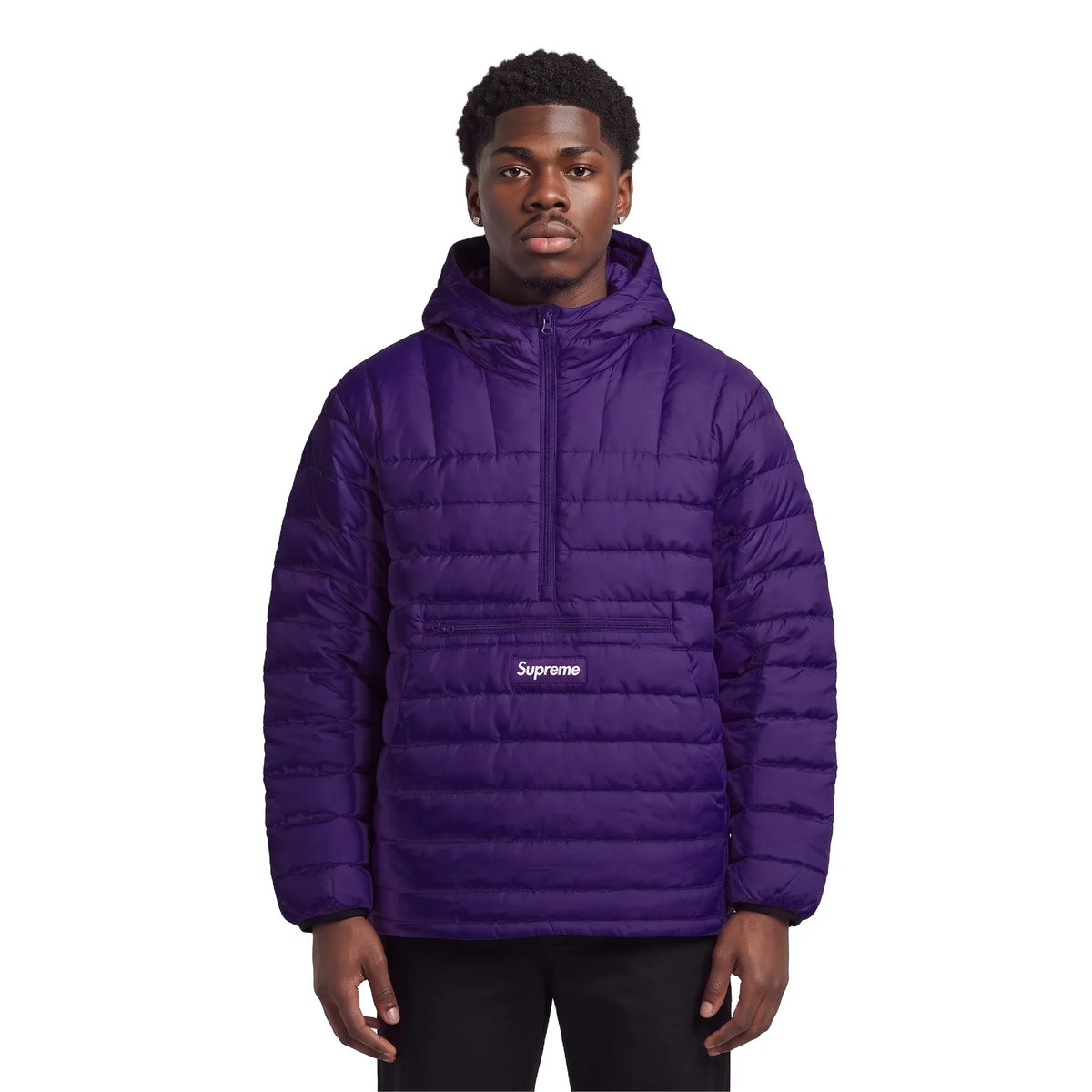 Supreme Micro Down Half Zip Hooded Pullover Purple