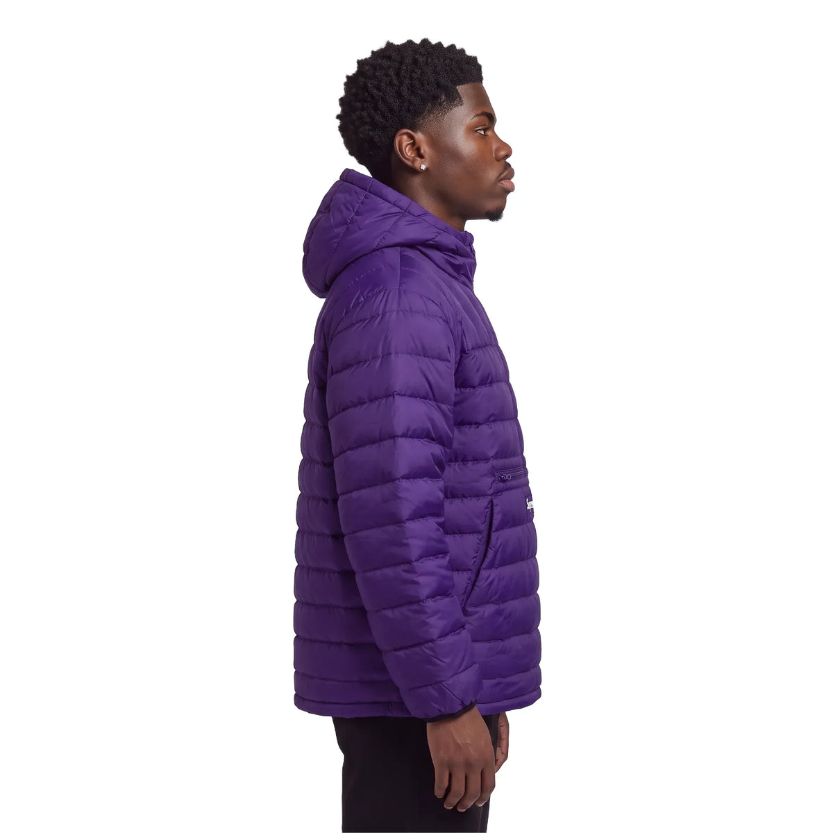Supreme Micro Down Half Zip Hooded Pullover Purple