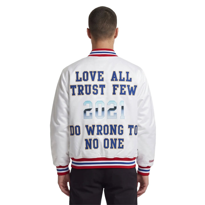 Supreme Mitchell & Ness Satin Jacket White