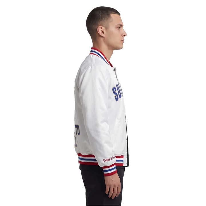 Supreme Mitchell & Ness Satin Jacket White