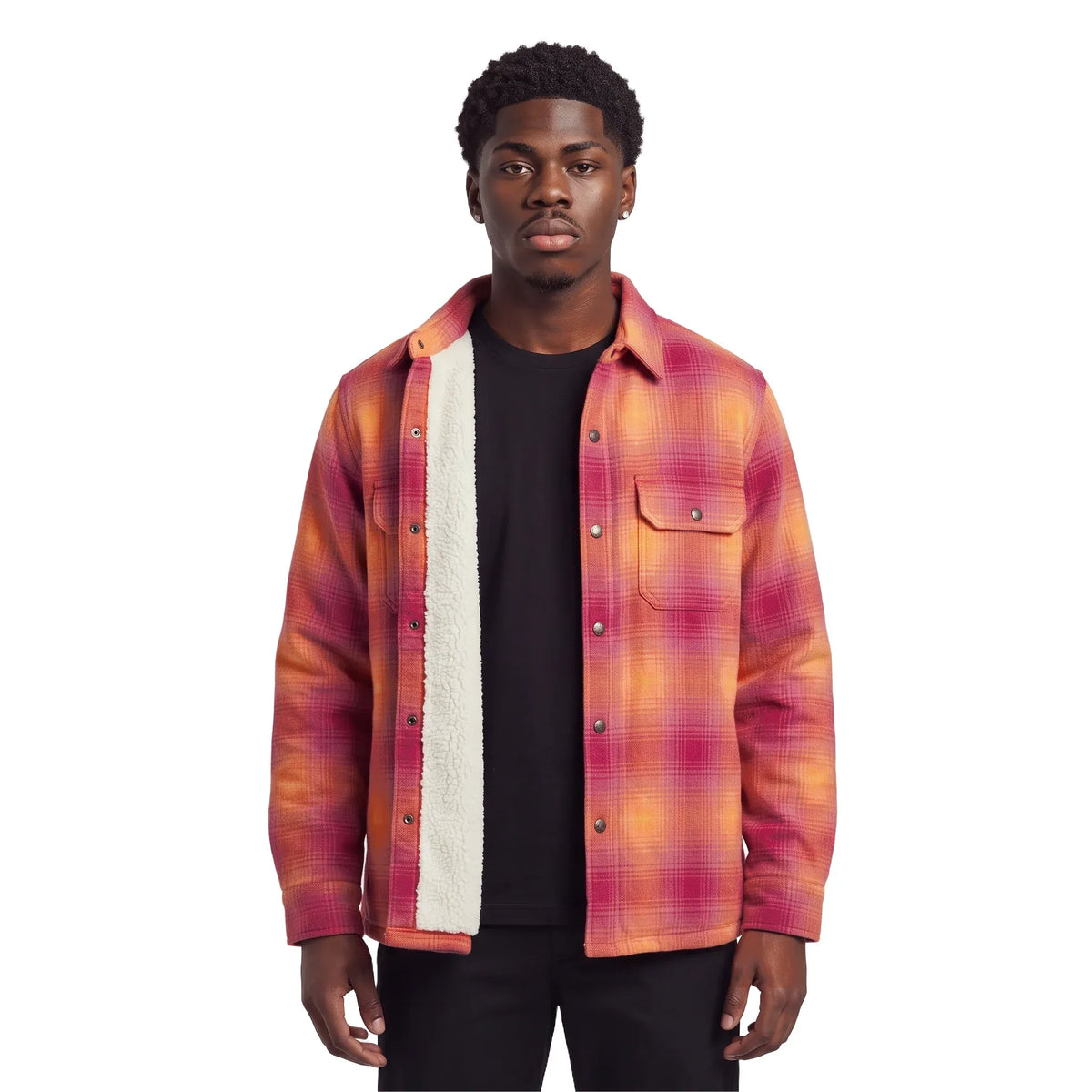 Supreme Shearling-Lined Flannel Shirt