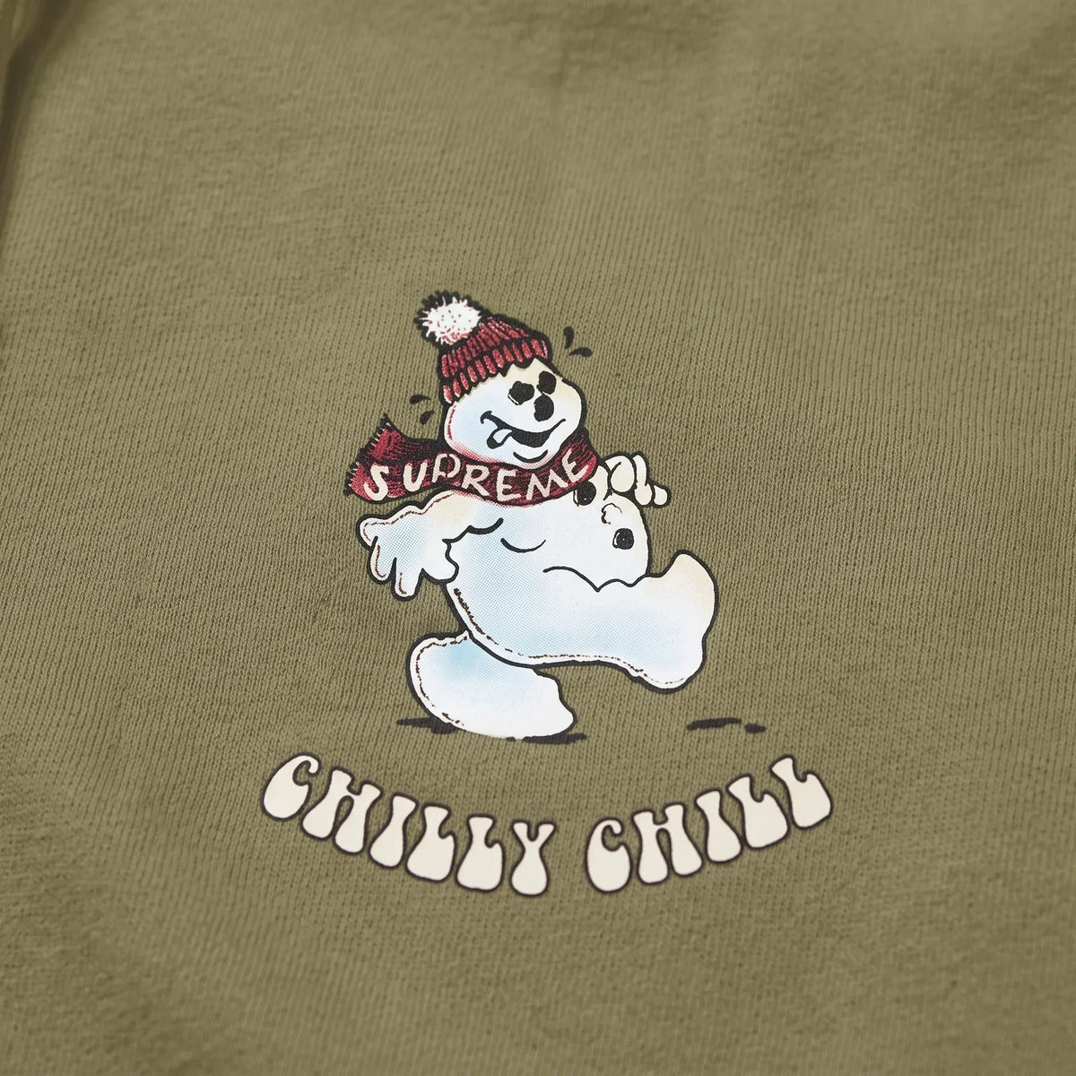 Supreme Snowman Hooded Sweatshirt Light Olive