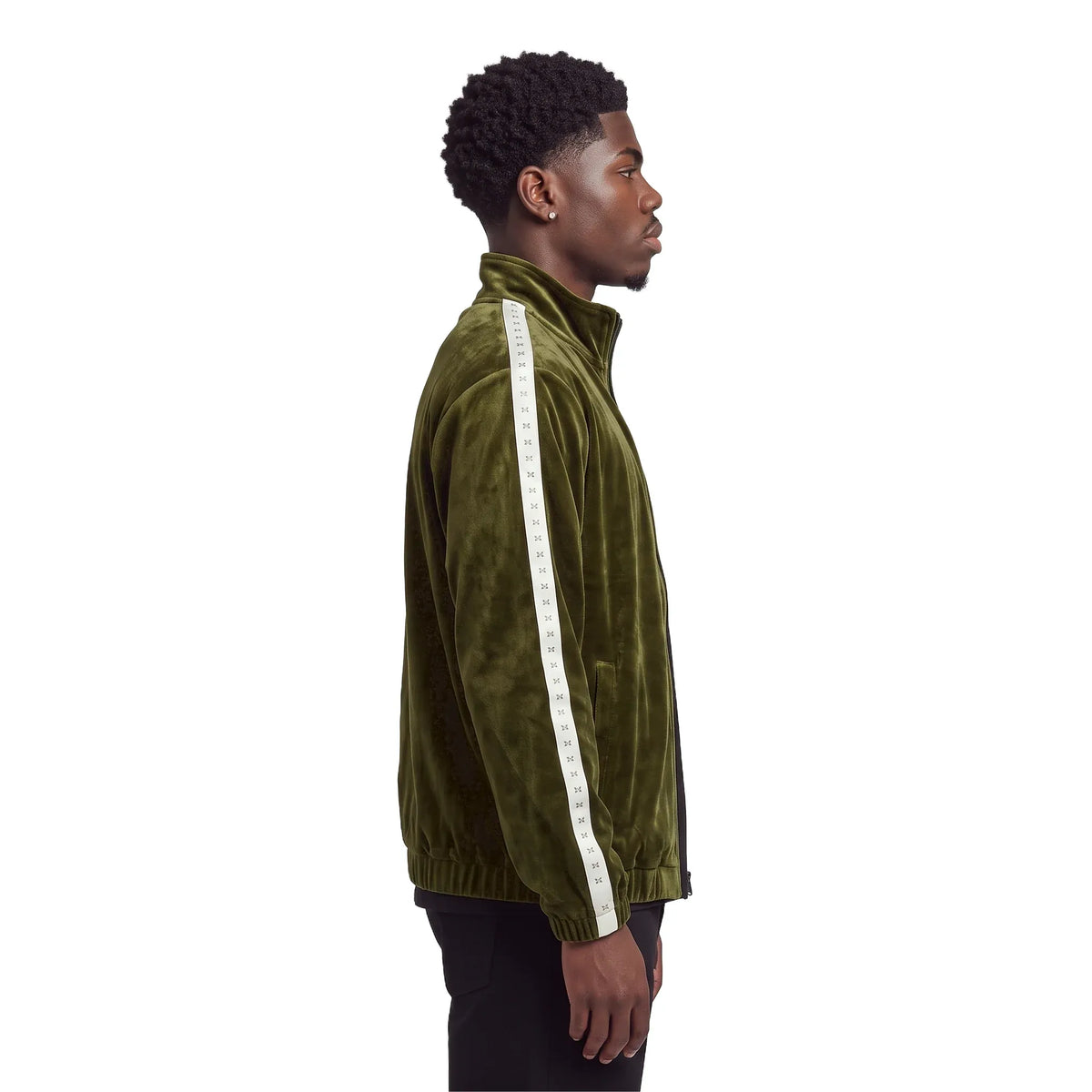 Supreme Studded Velour Track Jacket Olive