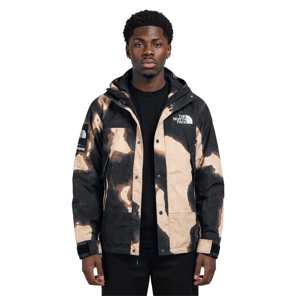 Supreme x The North Face Bleached Denim Print Mountain Jacket 'Black'