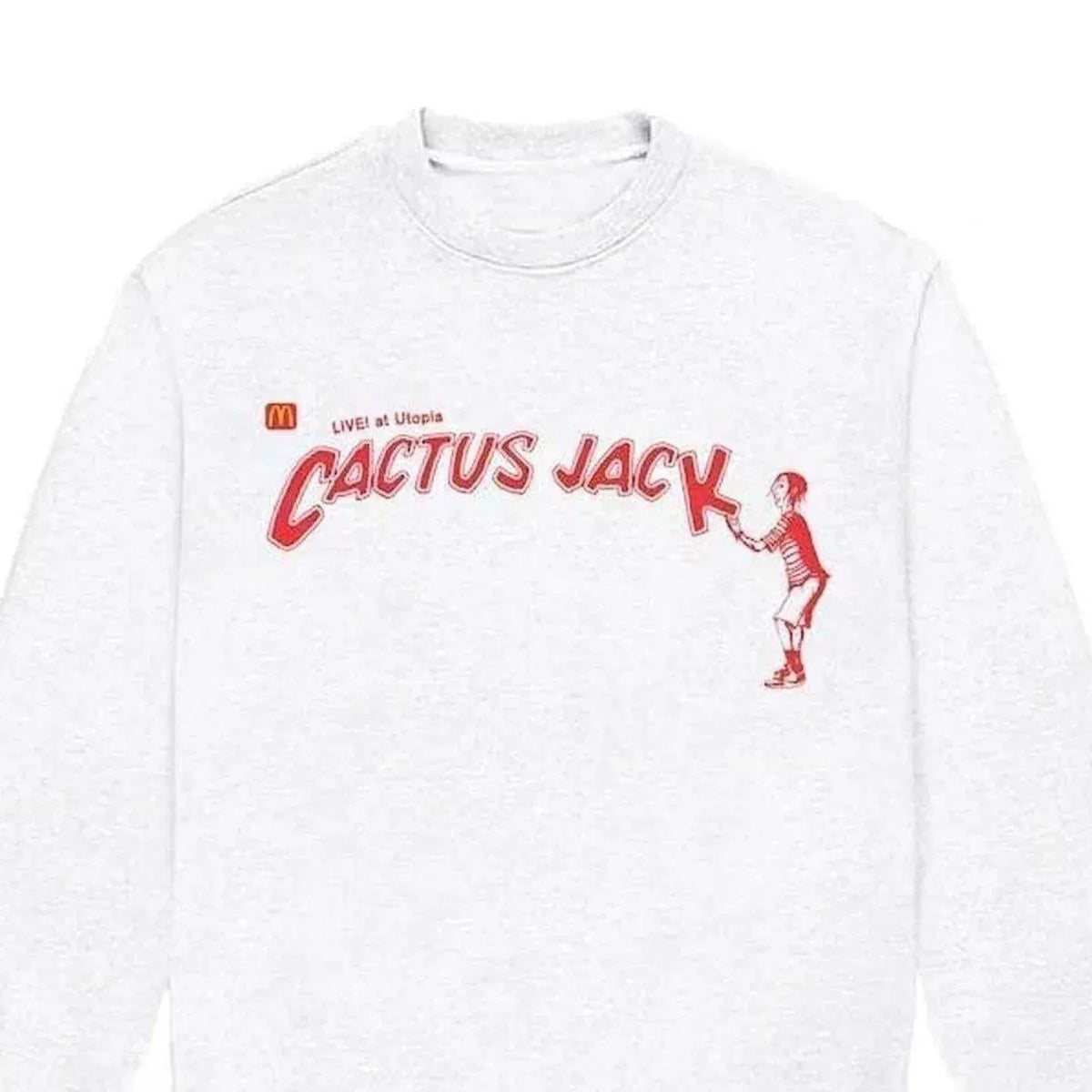 Travis Scott × McDonald's Cactus Jack Spelling II Crewneck Heather Grey