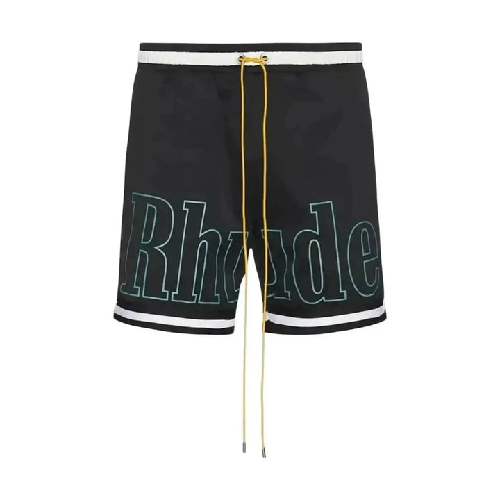 RHUDE Logo Basketball Swim Shorts Black/White/Navy
