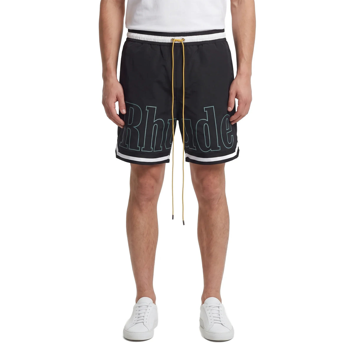 RHUDE Logo Basketball Swim Shorts Black/White/Navy