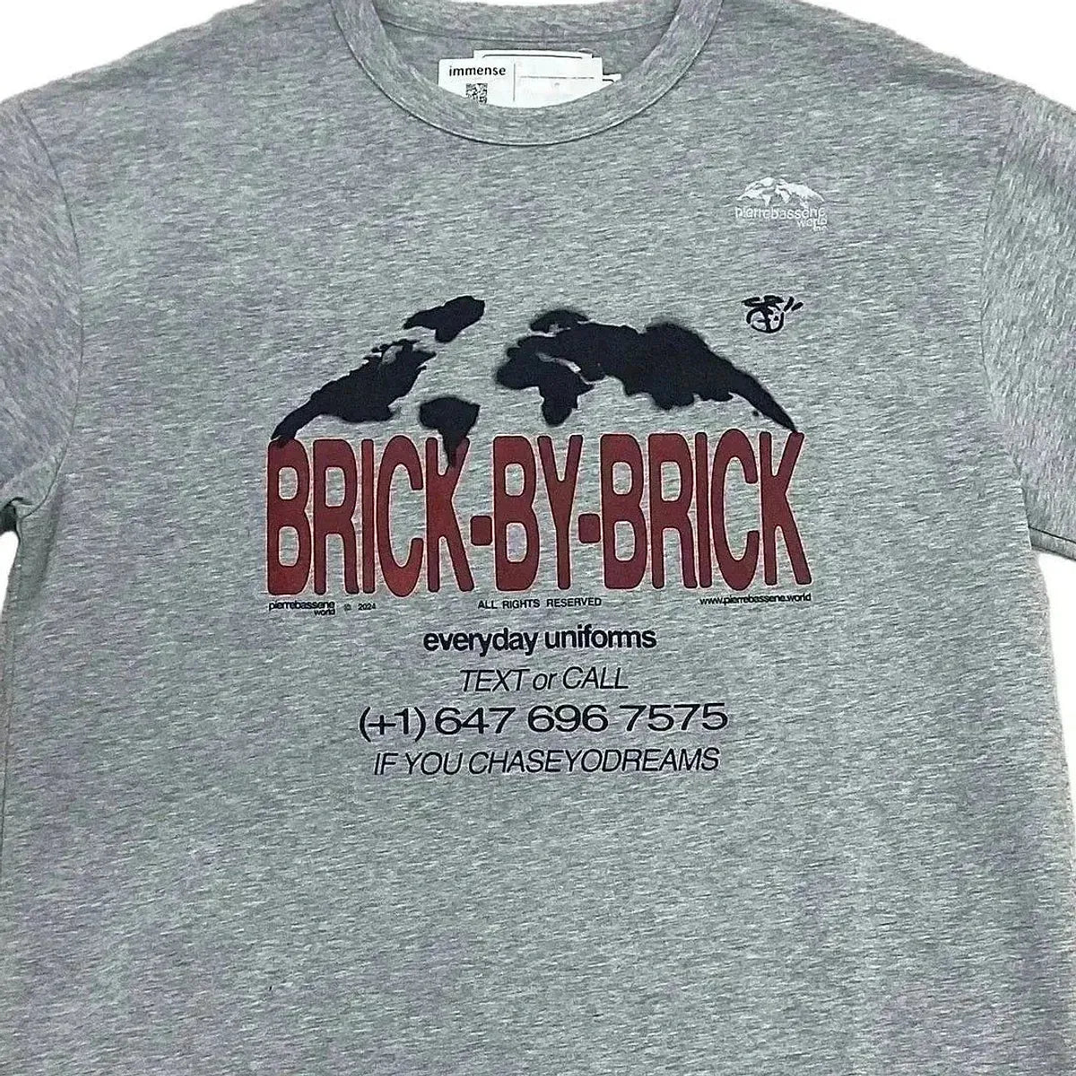 Pierre Bassene World Brick℗ Hotline T-shirt Heather Grey
