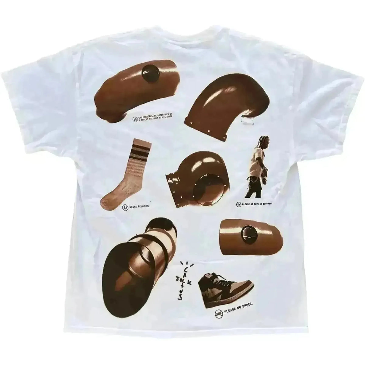 white Cactus Jack by Travis Scott x McDonald's Rules T-Shirt